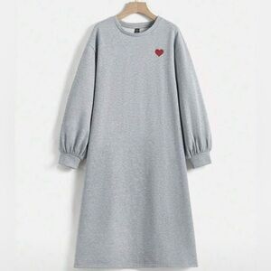 SHEIN Maternity Oversize Midi drop shoulder split hem dress